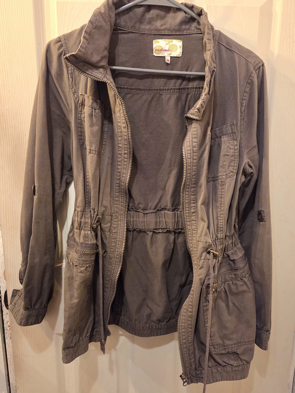 Utility Drawstring Jacket - Olive Green - Picture 8 of 10